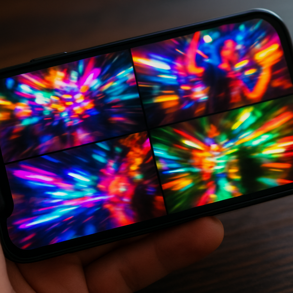 Close-up of brain rot content playing on a smartphone screen